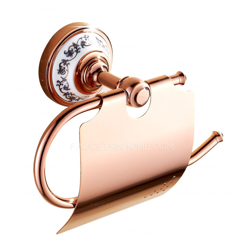 Rose Gold Ceramic Bathroom Toilet Paper Roll Holders