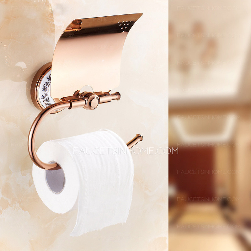 Rose Gold Ceramic Bathroom Toilet Paper Roll Holders