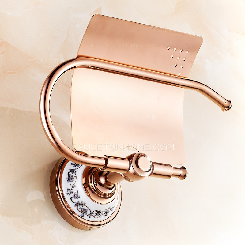 Rose Gold Ceramic Bathroom Toilet Paper Roll Holders