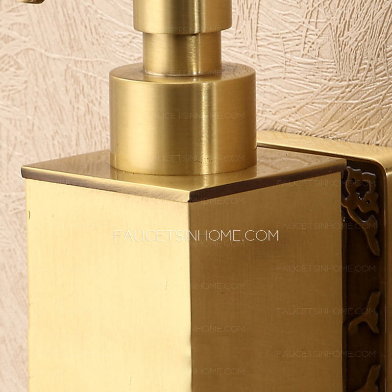Bathroom Polished Brass Wall Mount Soap Dispensers