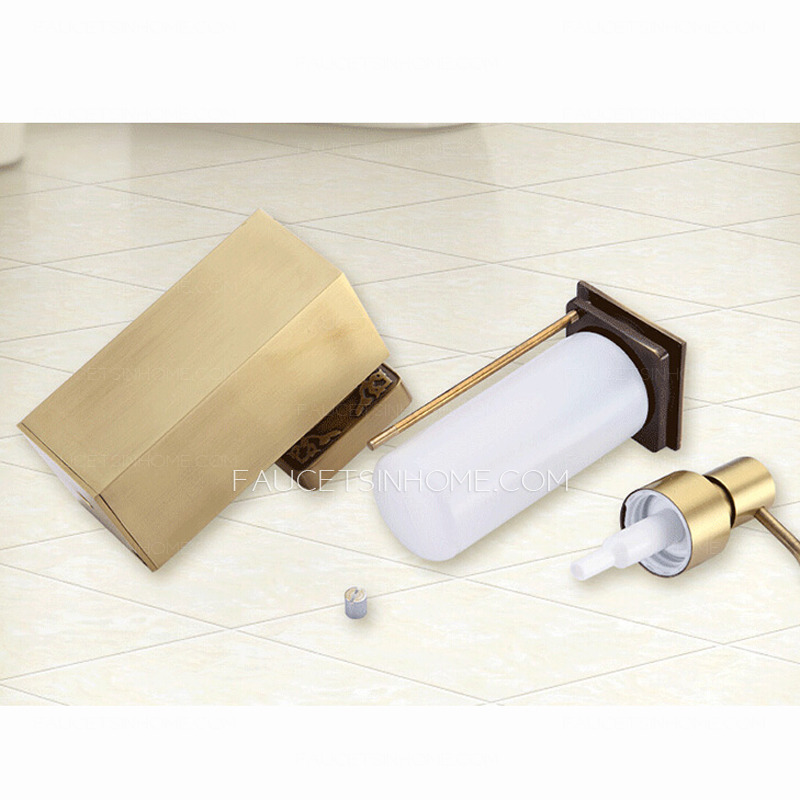 Bathroom Polished Brass Wall Mount Soap Dispensers