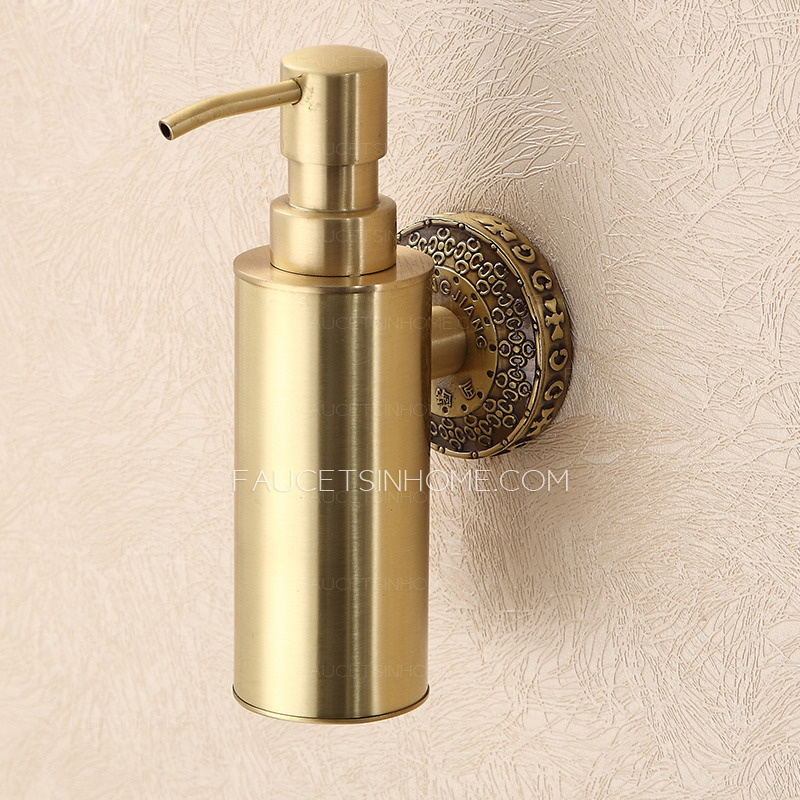Vintage Polished Brass Wall Mount Soap Dispensers