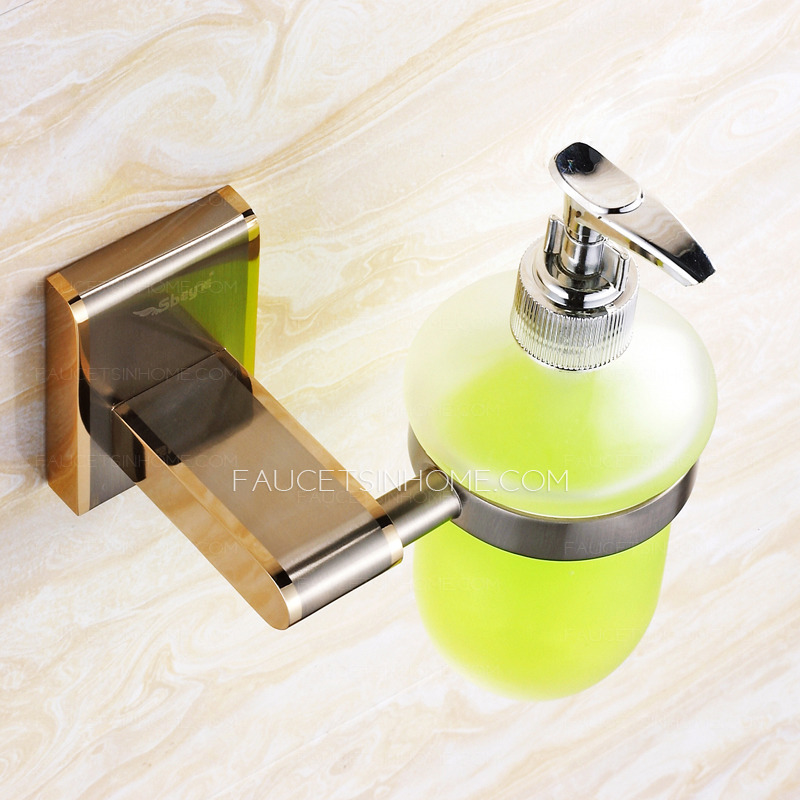 Golden Brushed Nickel Wall Mount Soap Dispensers