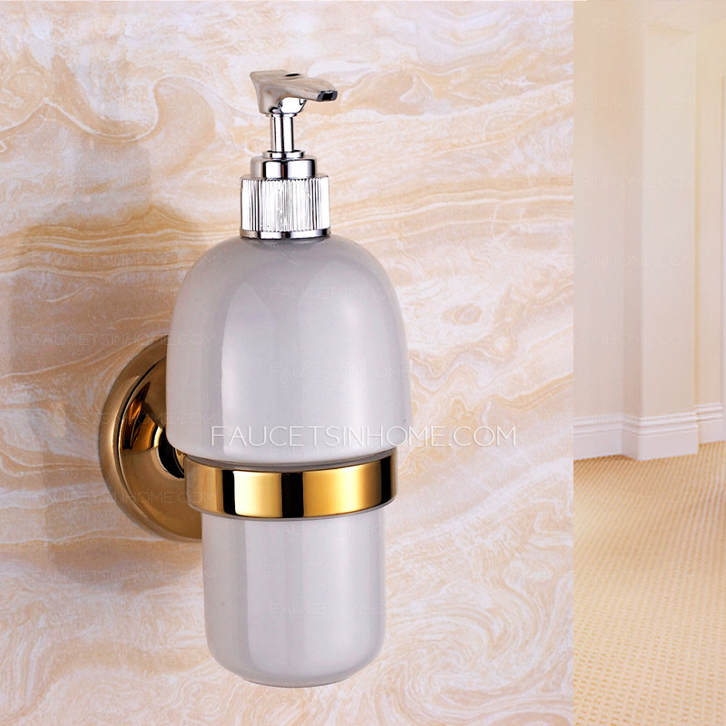 Vintage Polished Brass Soap Dispensers Wall Mounted