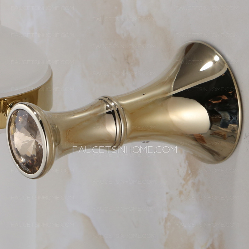 Golden Polished Brass Bathroom Soap Dispensers Wall Mount