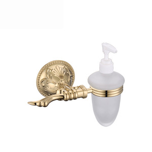 Golden Carved Brass Bathroom Soap Dispensers