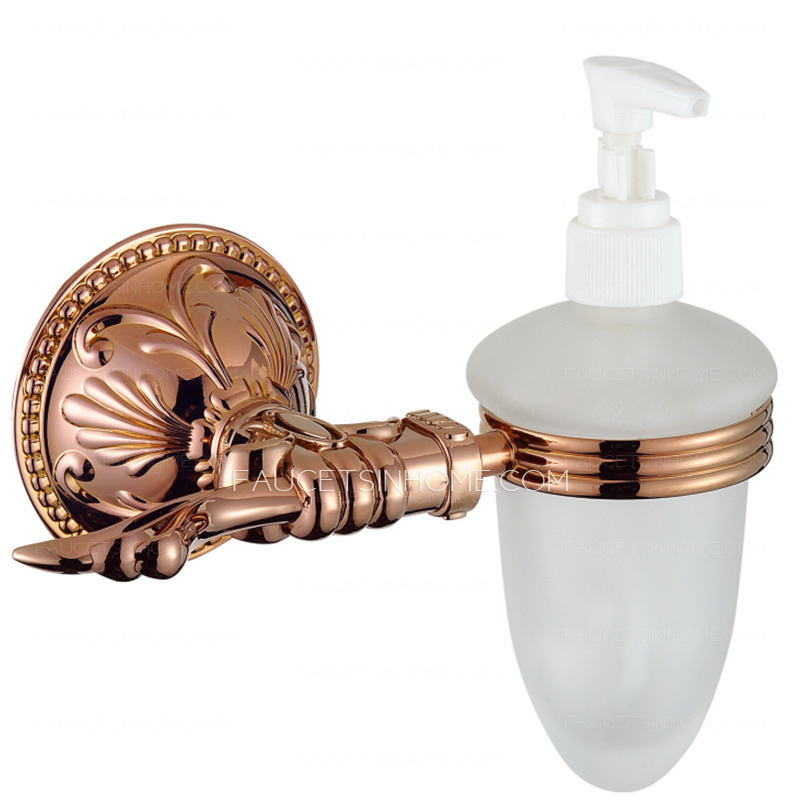 Vintage Rose Gold Wall Mount Soap Dispensers Bathroom