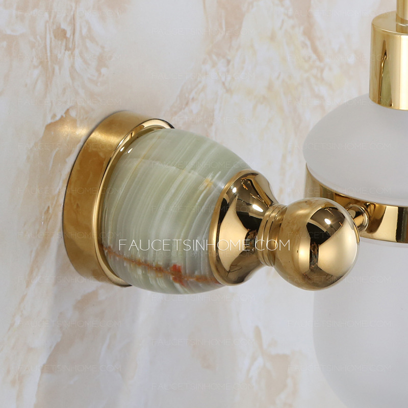 Golden Jade Decorative Soap Dispensers For Bathroom