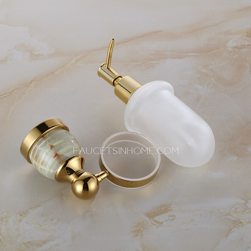 Golden Jade Decorative Soap Dispensers For Bathroom