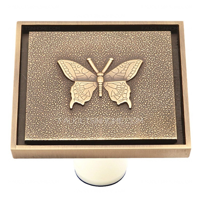 Antique Bronze Butterfly Square Shaped Shower Trench Drains