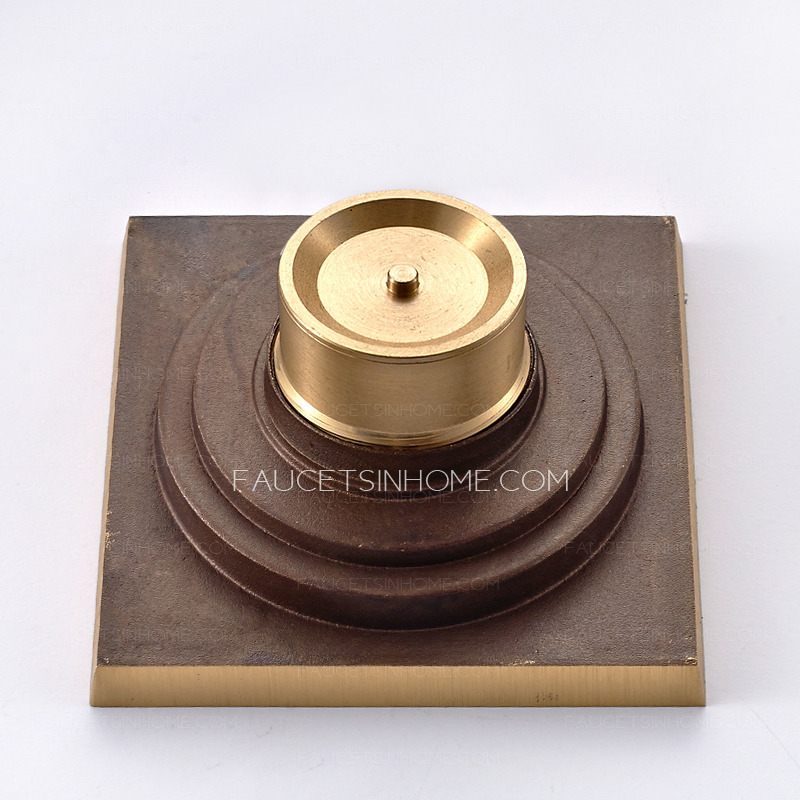 Decorative T-Shaped Antique Brass Bath Shower Drains