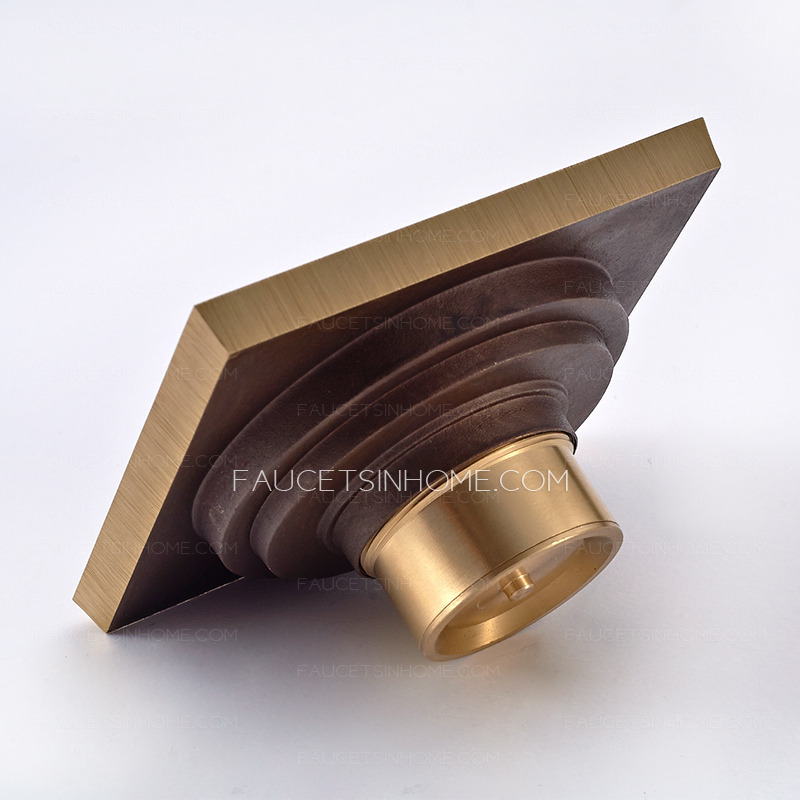 Decorative T-Shaped Antique Brass Bath Shower Drains