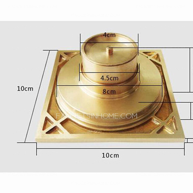 Custom Brass Square Shaped Bathroom Shower Floor Drains