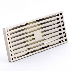 Brushed Nickel Linear Rectangular Shower Drains