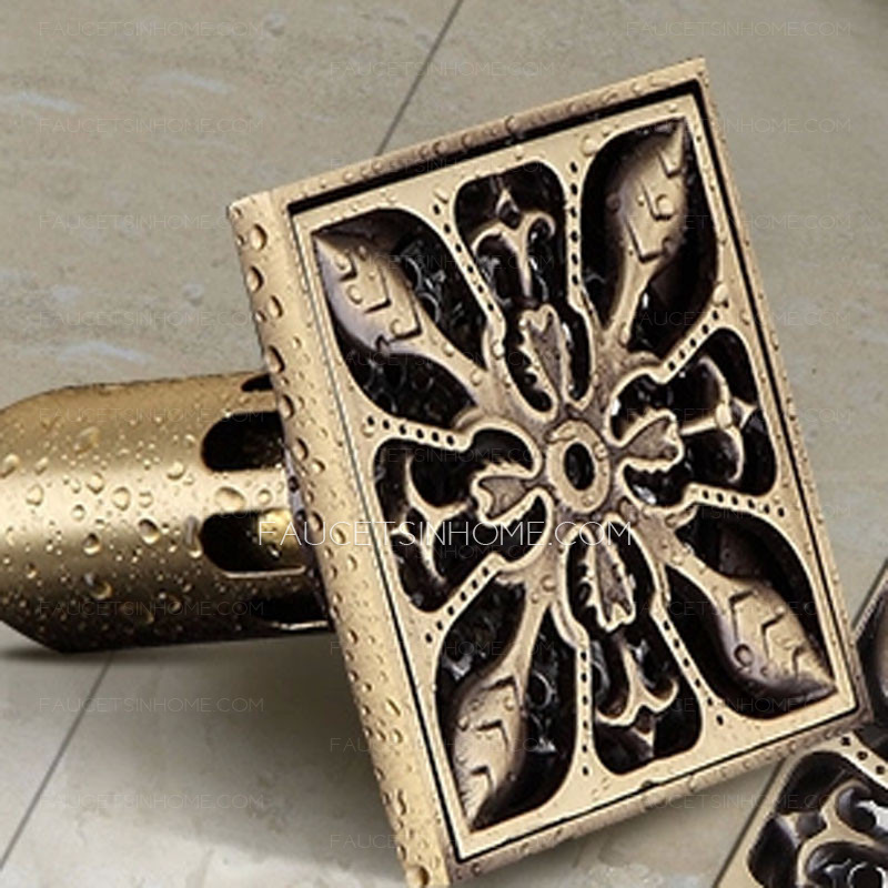 Decorative Antique Brass Bathroom Shower Channel Drains