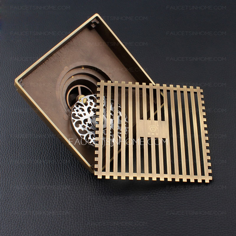 Custom Antique Bronze T-Shaped Linear Shower Drains