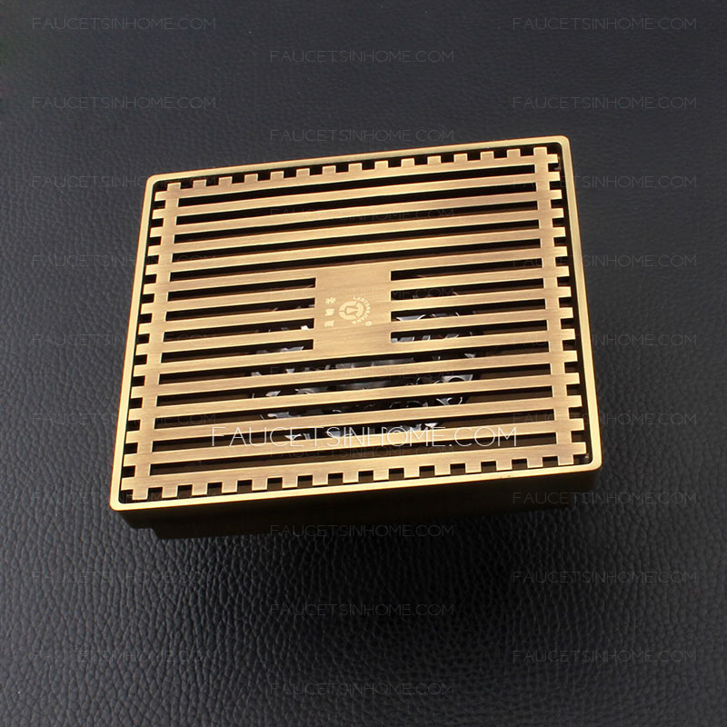 Custom Antique Bronze T-Shaped Linear Shower Drains