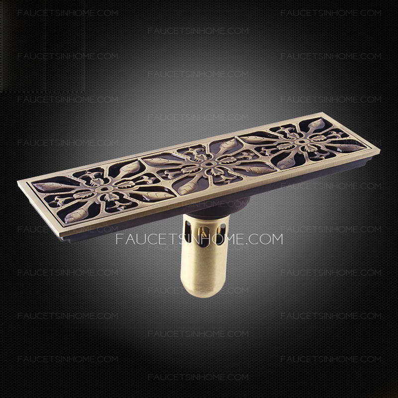 Decorative Antique Bronze Rectangular Shower Drains