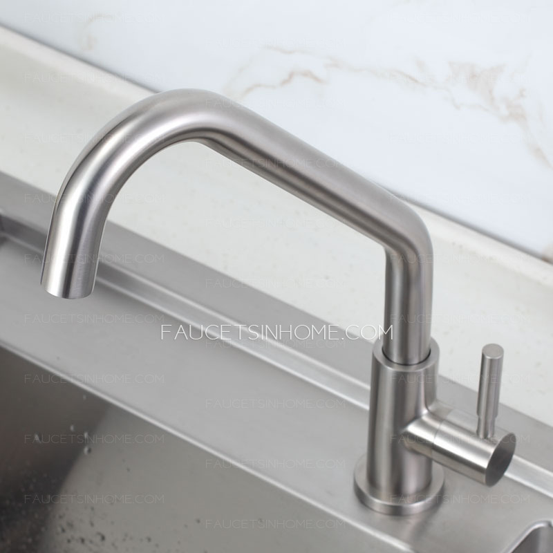 Inexpensive Single Hole Rotatable Kitchen Faucets Nickel Brushed