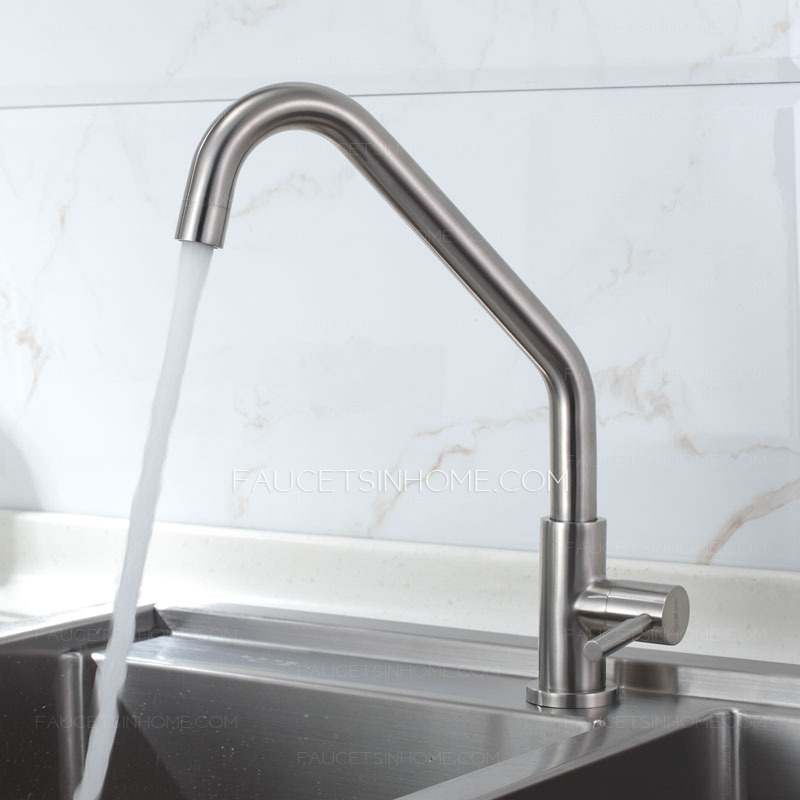 Inexpensive Single Hole Rotatable Kitchen Faucets Nickel Brushed