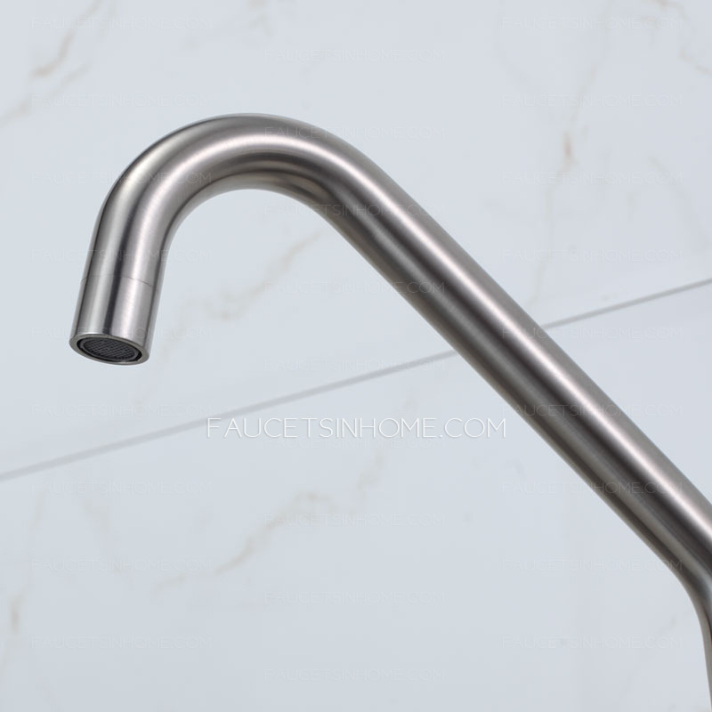 Inexpensive Single Hole Rotatable Kitchen Faucets Nickel Brushed