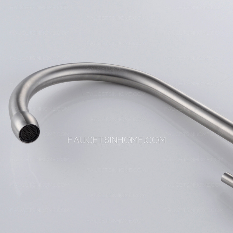 High Arc Stainless Steel Bio-Rotatable Kitchen Faucets Cold Water