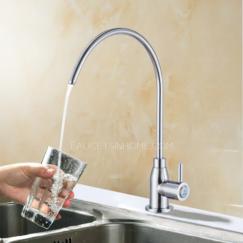 High Arc Silver Leading Free Brass Water Purifier Kitchen Faucets