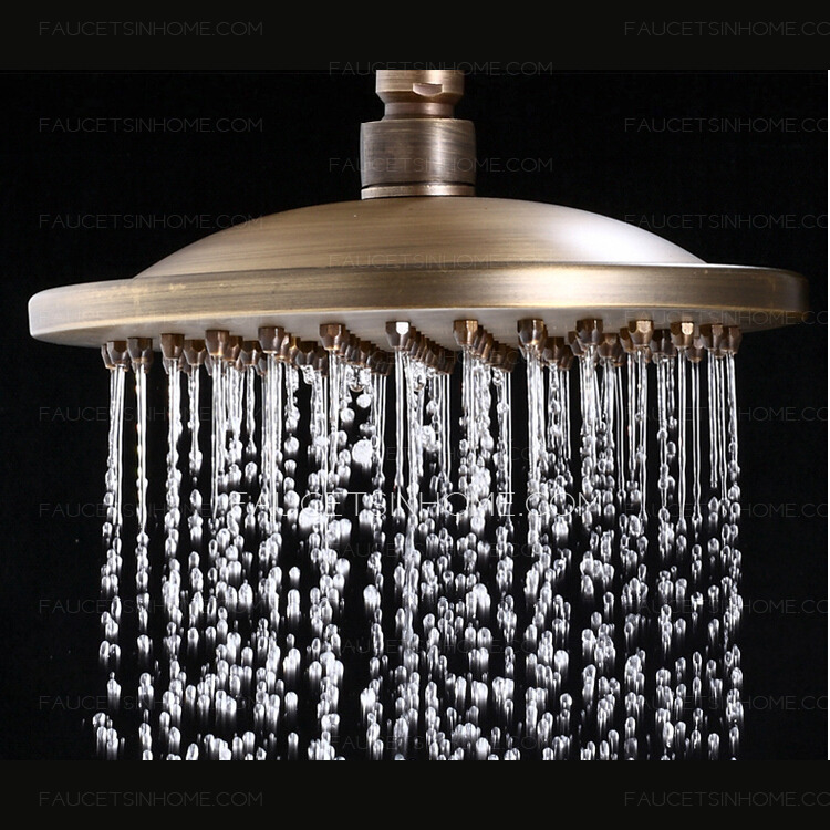 Luxury Antique Brass Outside Wall Mount Shower Faucet System