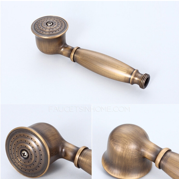 Luxury Antique Brass Outside Wall Mount Shower Faucet System