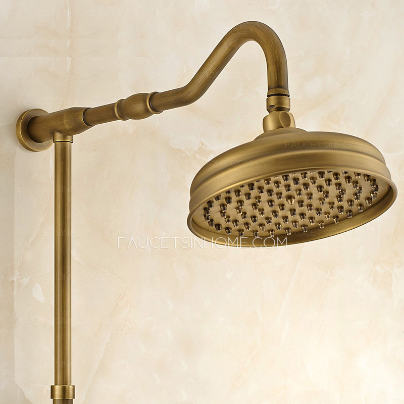 Antique Brass Outside Wall Mount Ceramic Shower Faucets System