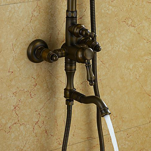 Unique Oil Rubbed Bronze Rotatable Top Shower Faucet System