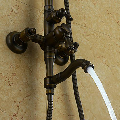 Unique Oil Rubbed Bronze Rotatable Top Shower Faucet System