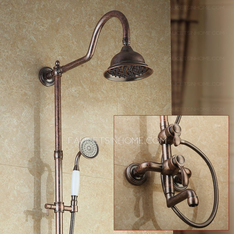 Unique Rose Rose Gold Brass Shower Faucet System