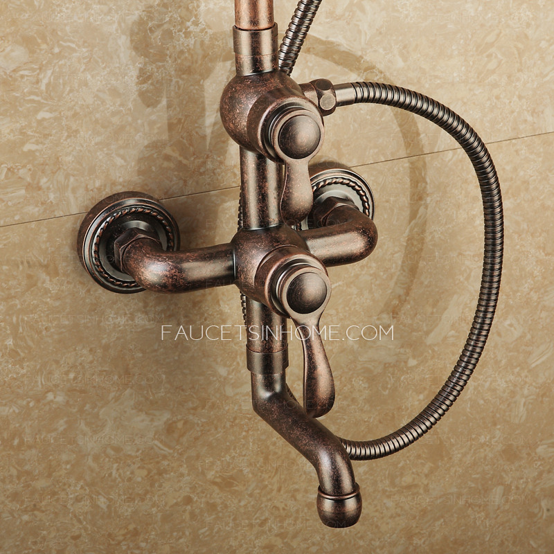 Unique Rose Rose Gold Brass Shower Faucet System