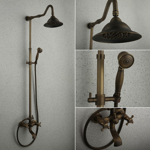 Top Rated Antique Bronze Brass Exposed Shower Faucets System