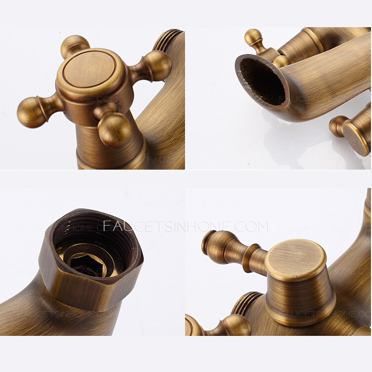 Classical Brass Vintage Cross Handle Exposed Shower Faucets