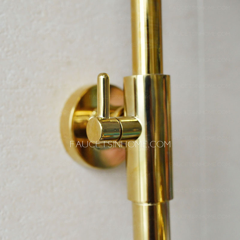 Luxury Vintage Brass Rotatable Elevating Exposed Shower Faucets System