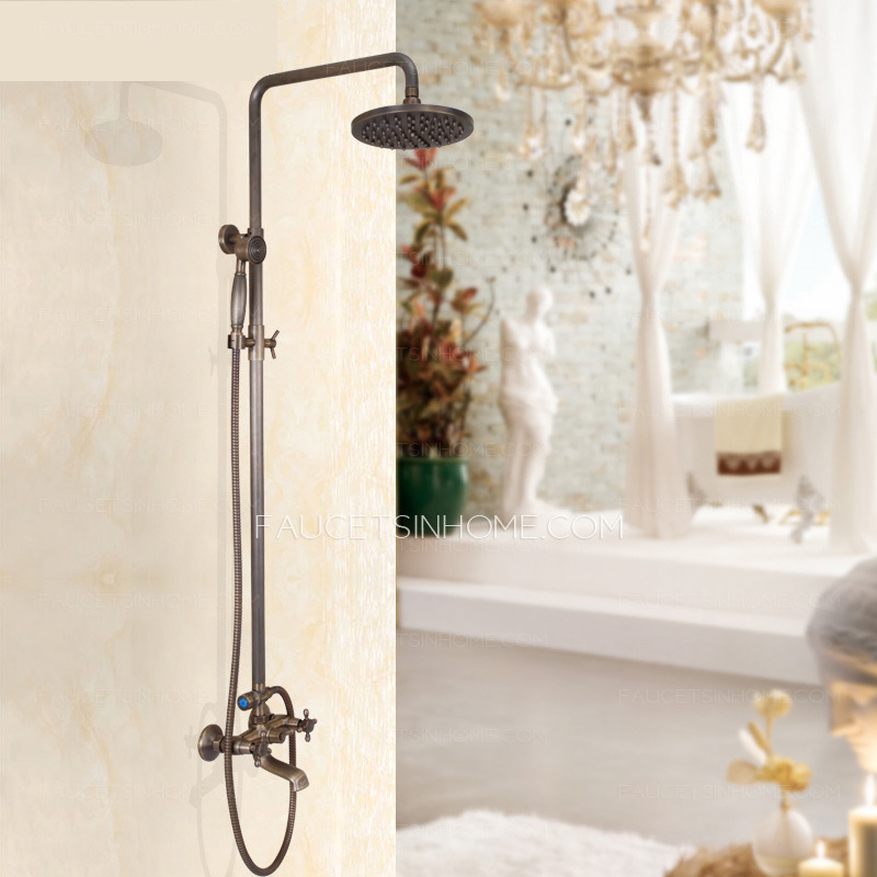 Custom Antique Bronze Two Handle Exposed Shower Faucets System
