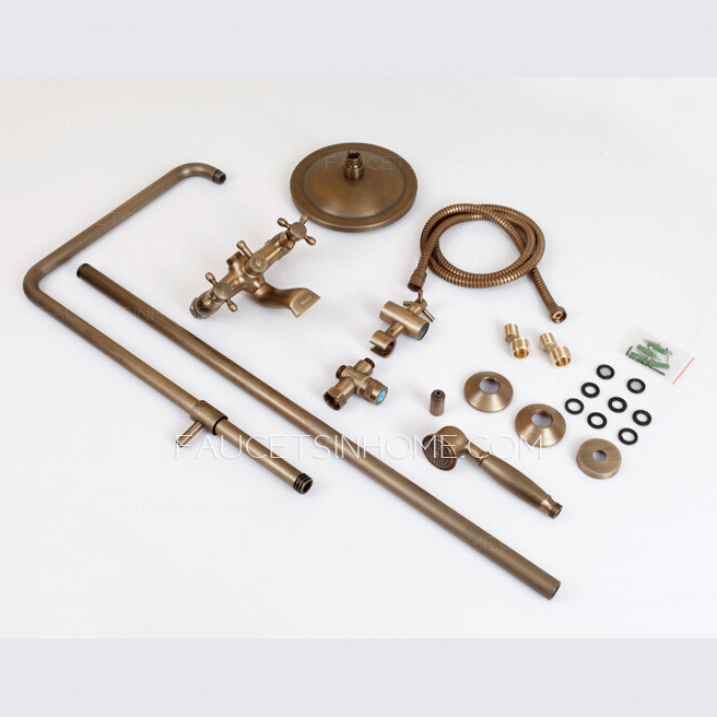 Custom Antique Bronze Two Handle Exposed Shower Faucets System