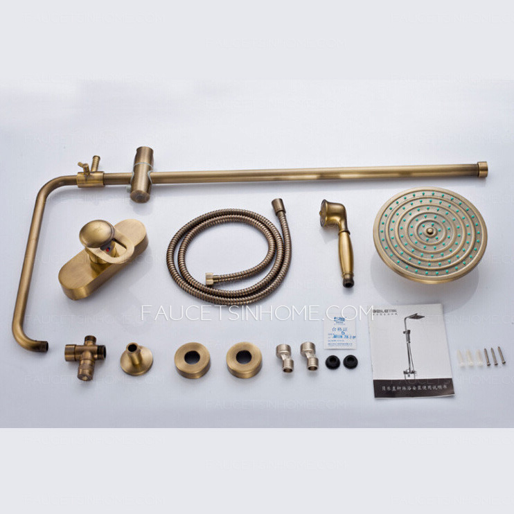 Classical Antique Brass Outdoor Shower Head And Faucets