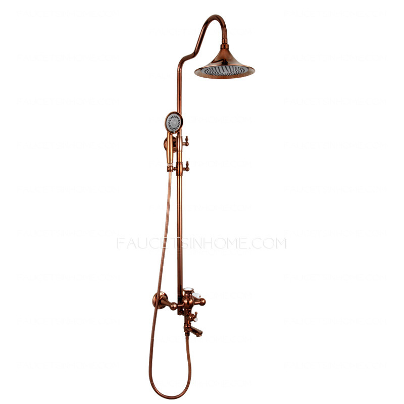 Luxury Rose Gold Brass Outdoor Shower Head And Faucets System