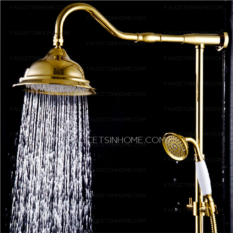 Luxury Polished Brass Vintage Handle Shower Faucet System