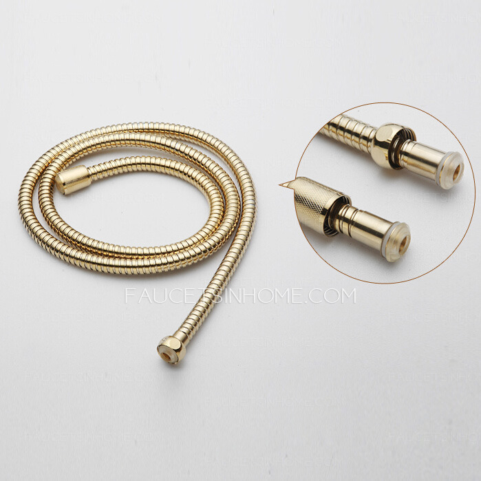 Golden Polished Brass Exposed Wall Mount Shower Faucet System