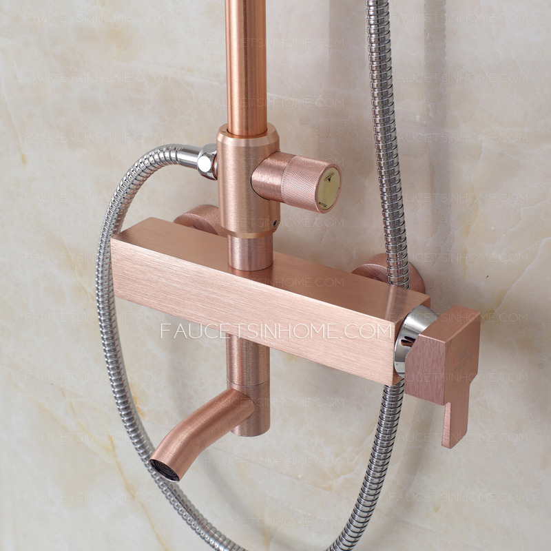 Modern Champagne Gold Head And Shower Faucets System