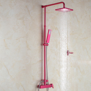 Fashionable Hot Pink Elevating Outdoor Rain Shower Faucet