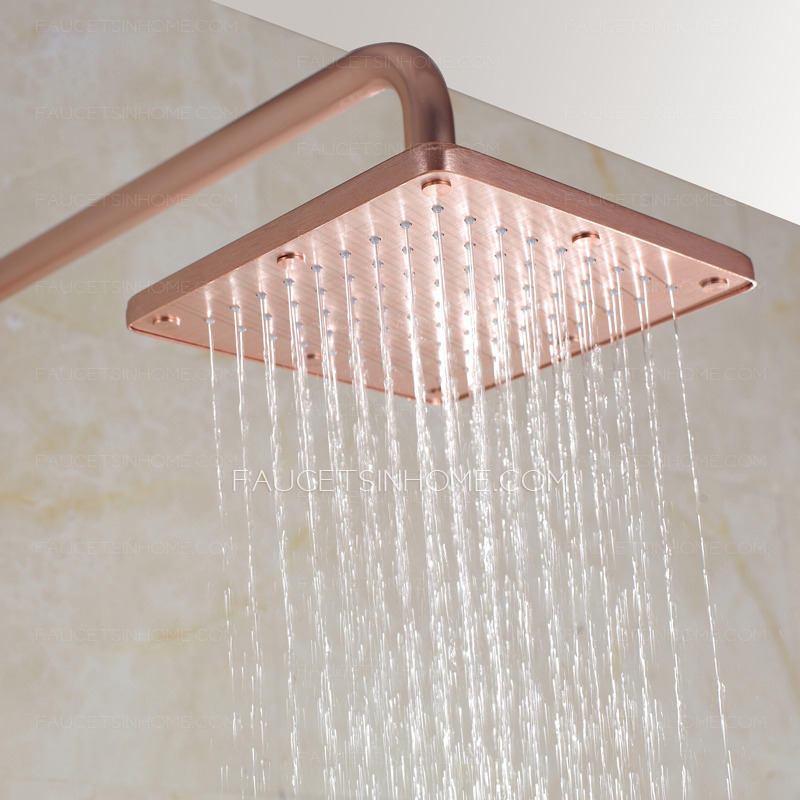 Designer Champagne Gold Exposed Rain Shower Faucets System