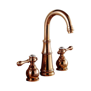 Best Rose Gold Three Hole Vintage Bathroom Sink Faucets