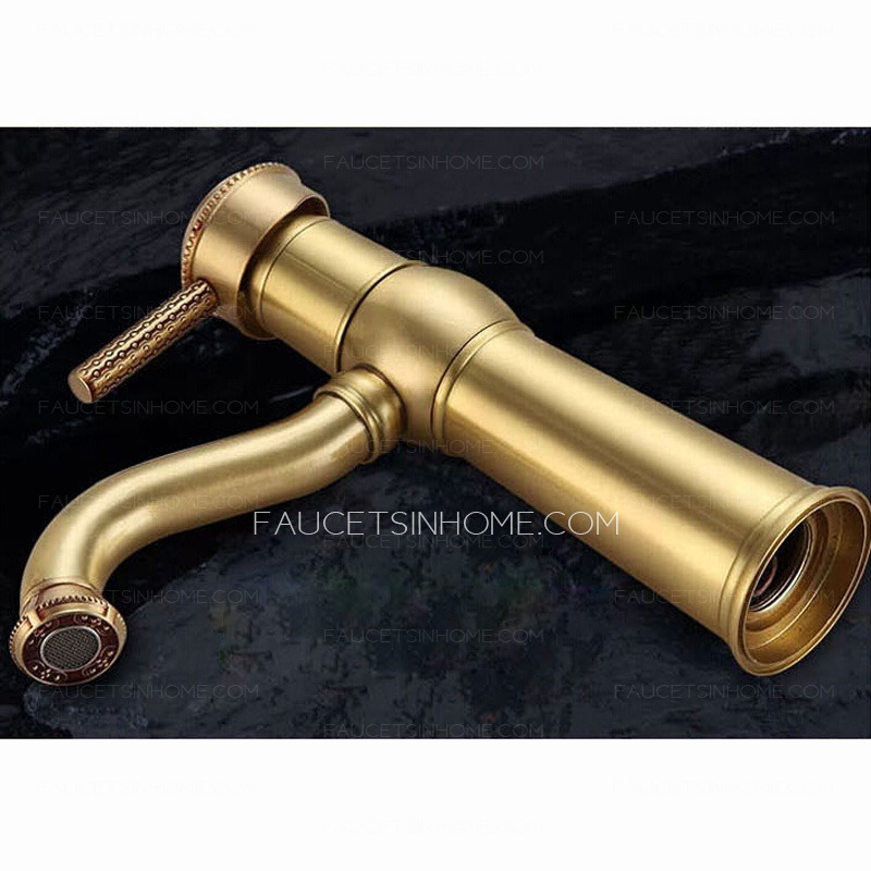 Rotatable Antique Brass Single Hole Bathroom Faucet