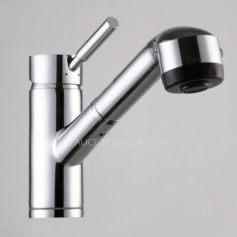 Designer Brass Pullout Spray One Hole Kitchen Faucets