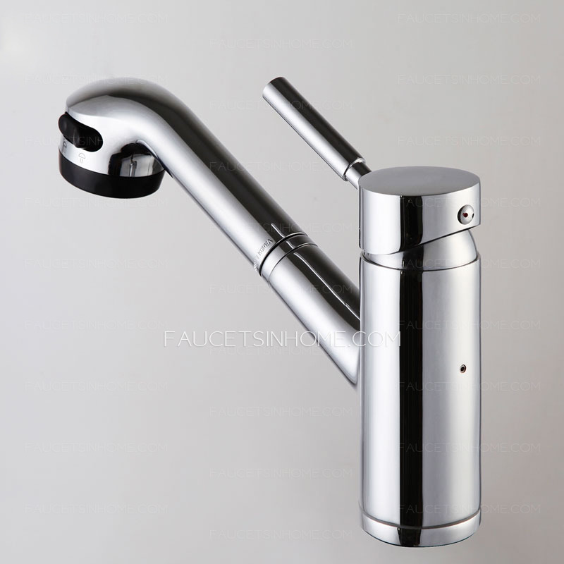 Designer Brass Pullout Spray One Hole Kitchen Faucets